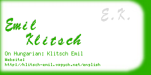 emil klitsch business card